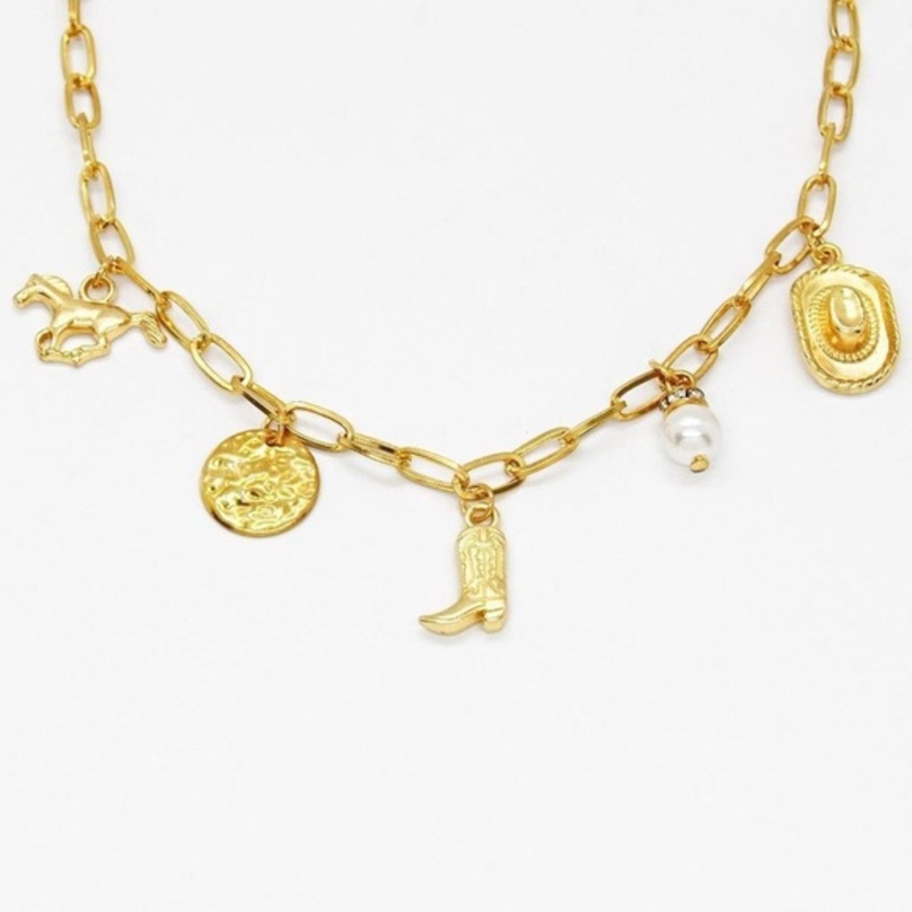 Gold Western Charm Necklace